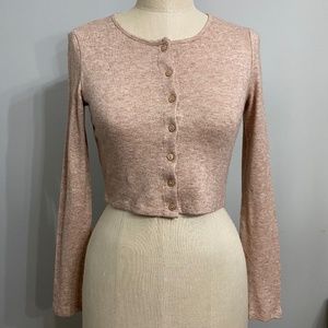 ZARA CROPPED BUTTON DOWN CARDIGAN